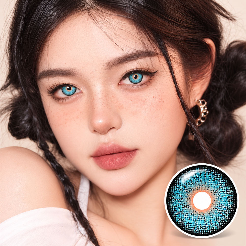 Electric Halo Blue Yearly Colored Contacts