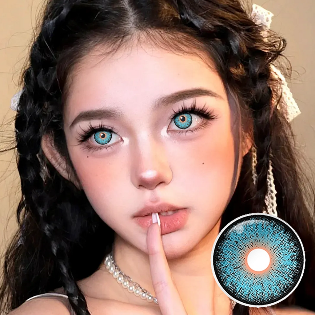 Electric Halo Blue Yearly Colored Contacts