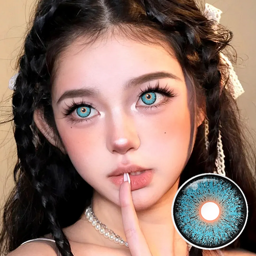 Electric Halo Blue Yearly Colored Contacts
