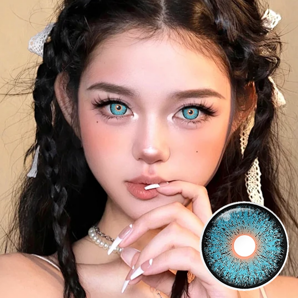 Electric Halo Blue Yearly Colored Contacts
