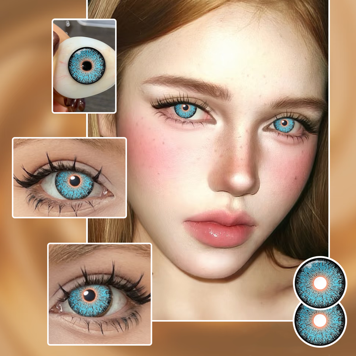Electric Halo Blue Yearly Colored Contacts