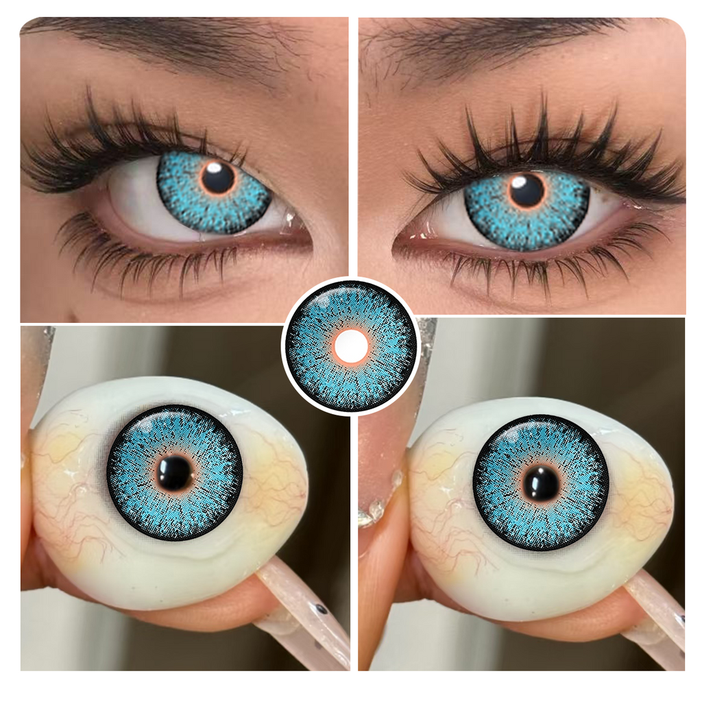 Electric Halo Blue Yearly Colored Contacts