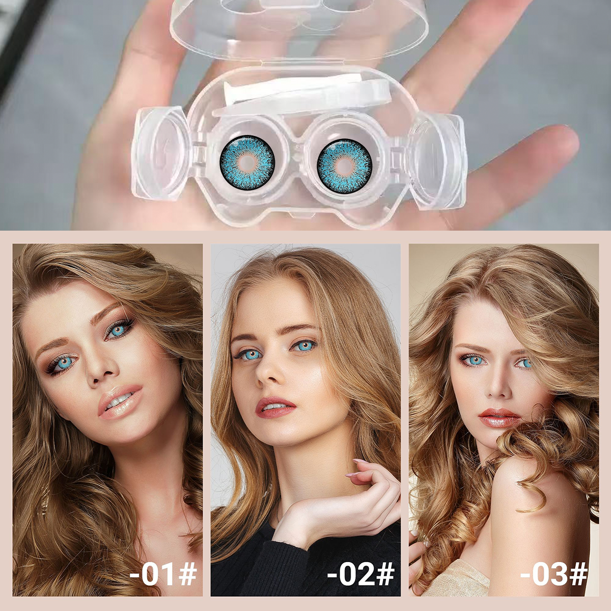 Electric Halo Blue Yearly Colored Contacts