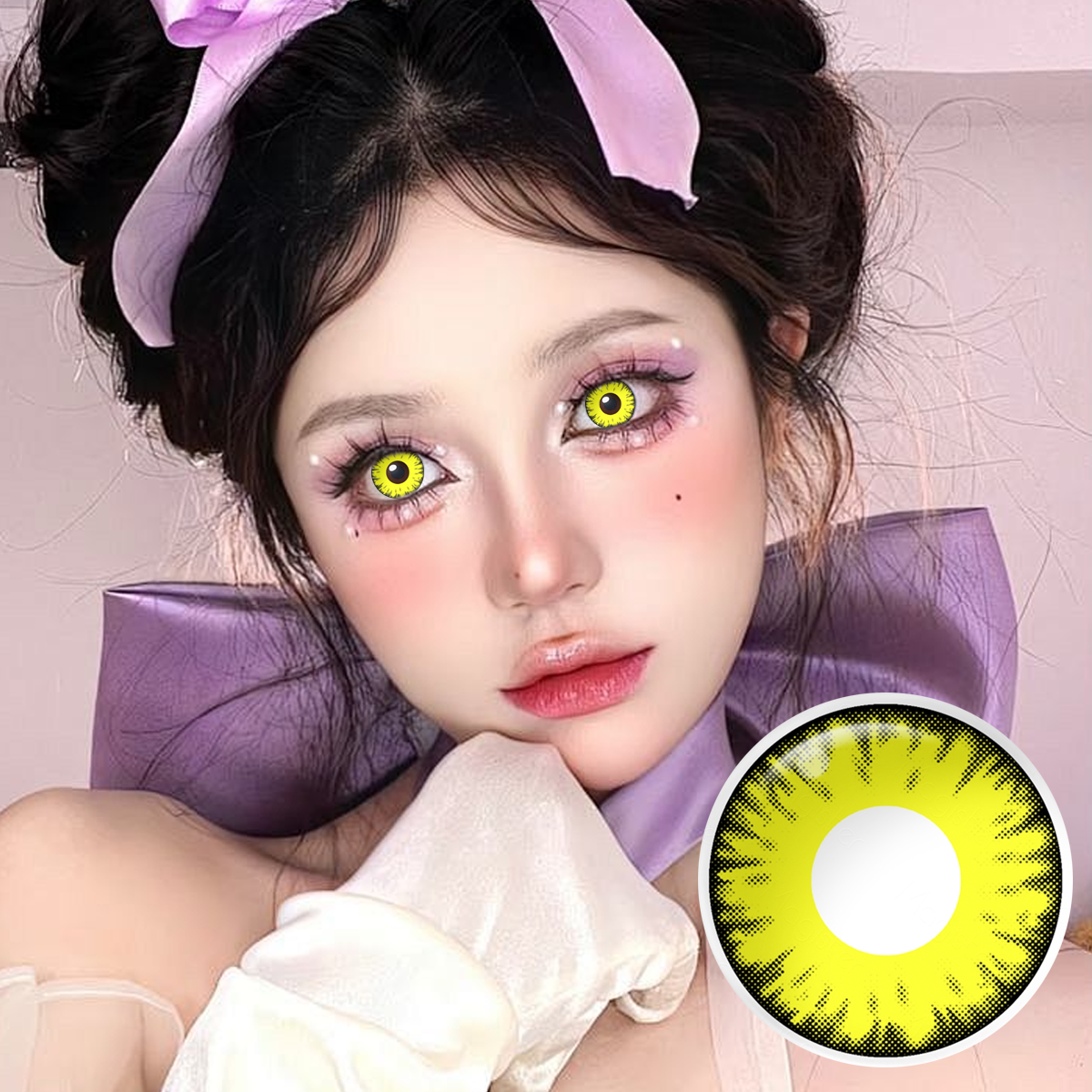 Solar Halo Yellow 6-Month Colored Contacts