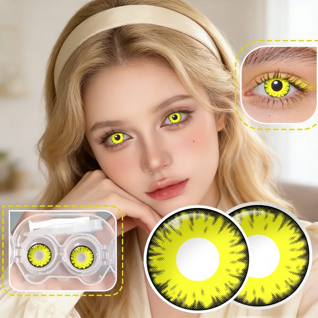 Solar Halo Yellow 6-Month Colored Contacts