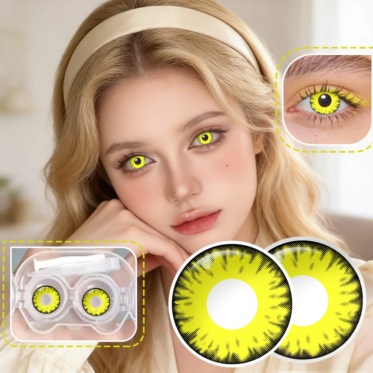Solar Halo Yellow 6-Month Colored Contacts